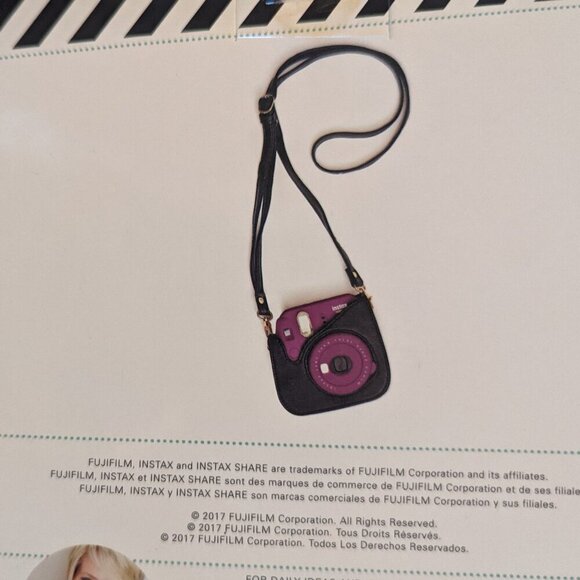 NWT Heidi Swapp Instax Mini Camera Cozy Black Leather Photograph Summer Fujifilm - Picture 5 of 6